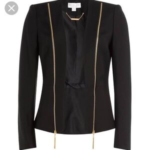 Rachel Zoe Black Blazer with Gold Zip Accents